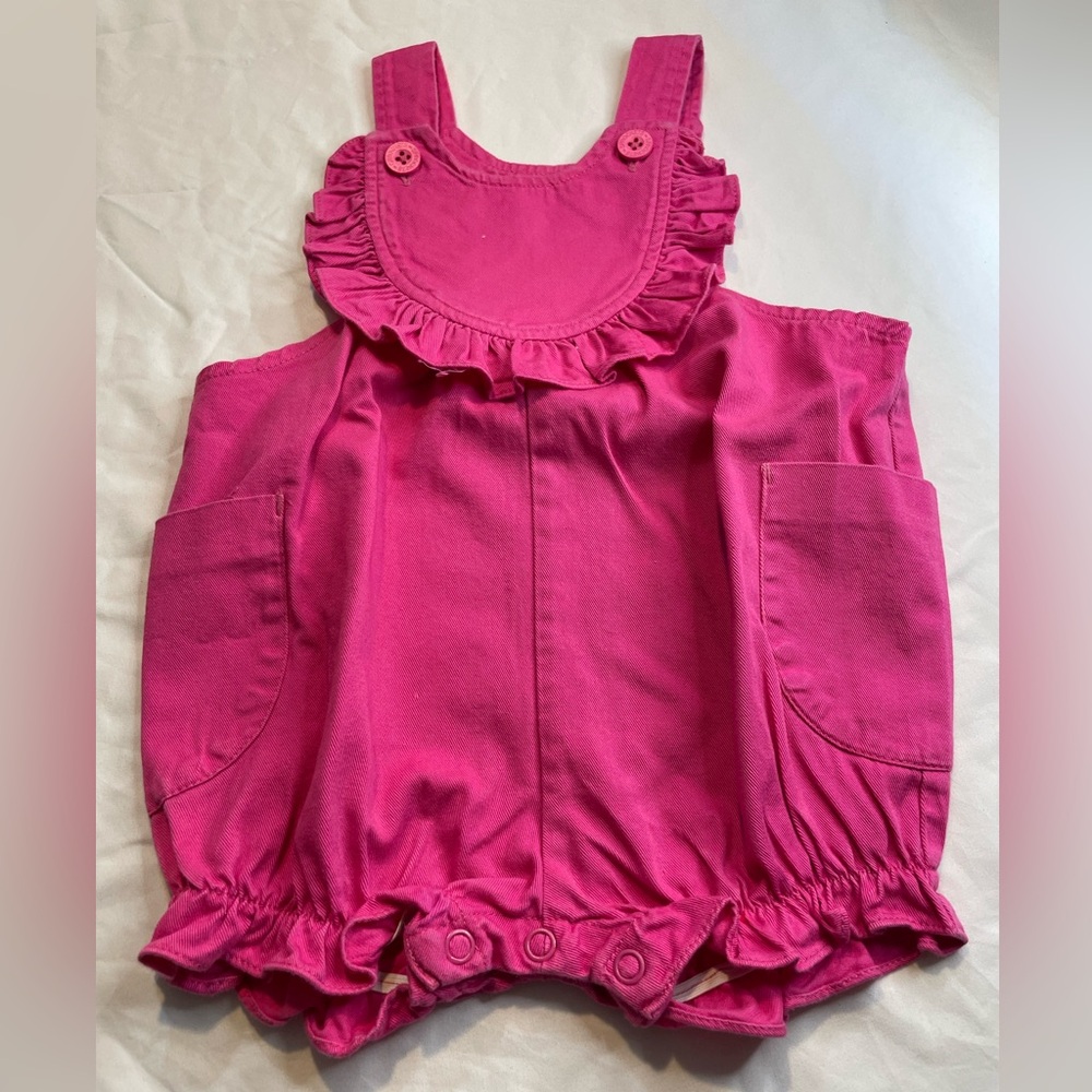 Vintage Pink Ruffled Baby Romper